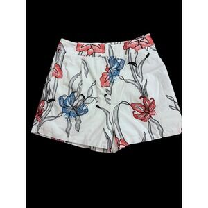 Milly Women's White‎ Casey Floral Embroidered Cotton Shorts Size 6